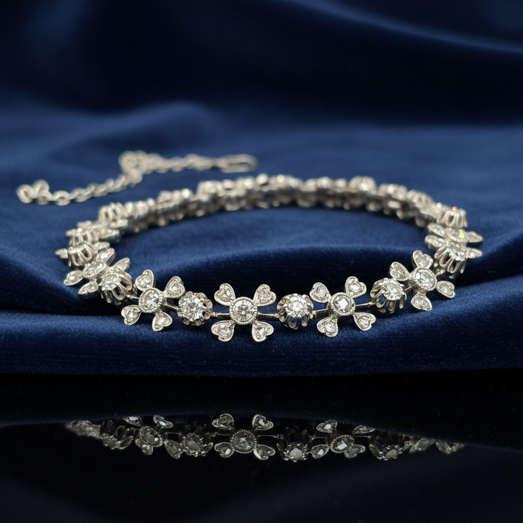 Bracelet in White Gold and Diamond - France 1920