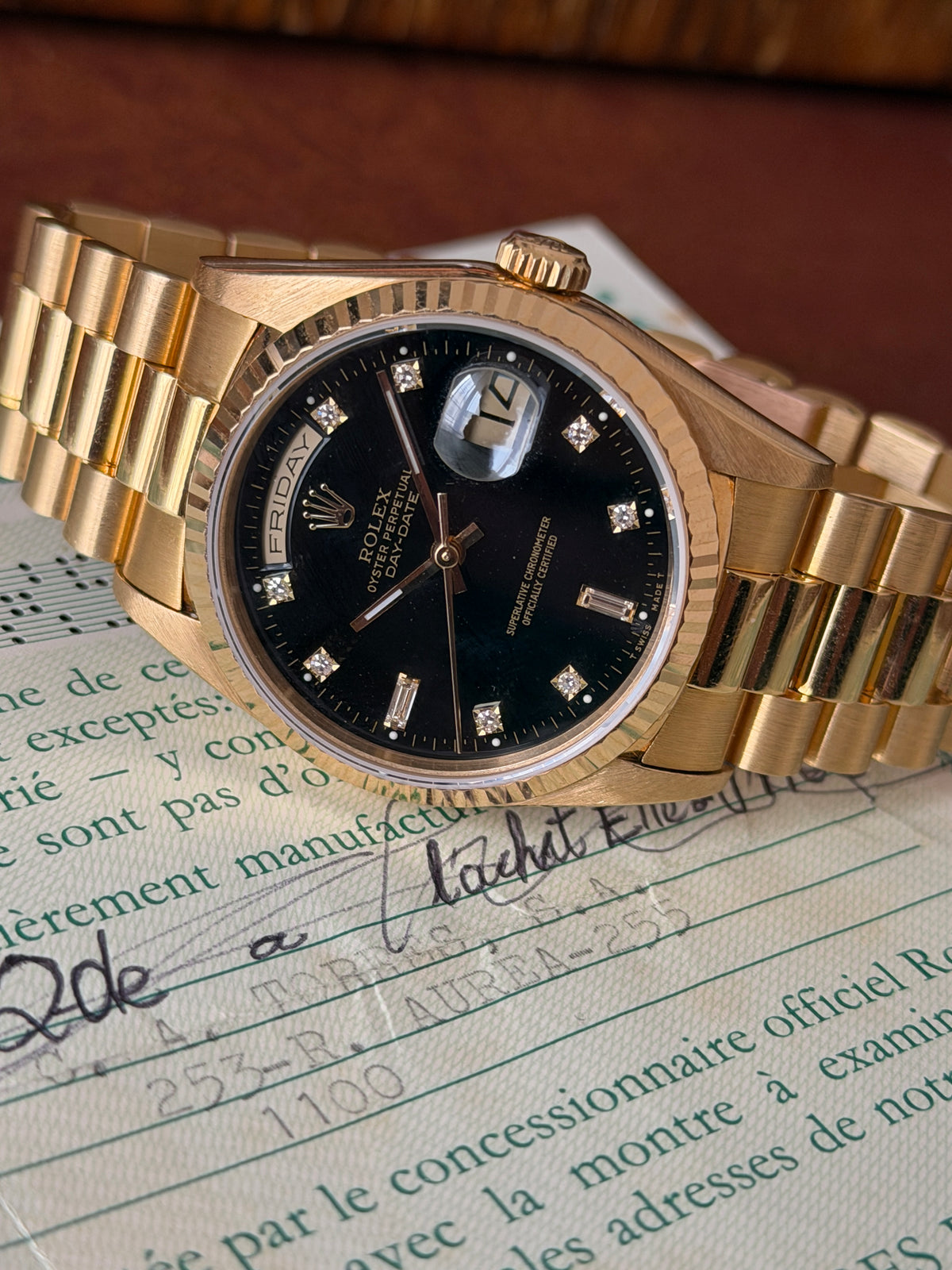Rolex Day-Date - Ref. 18238 - 18k Yellow Gold - Guarantee 1991 - 36mm