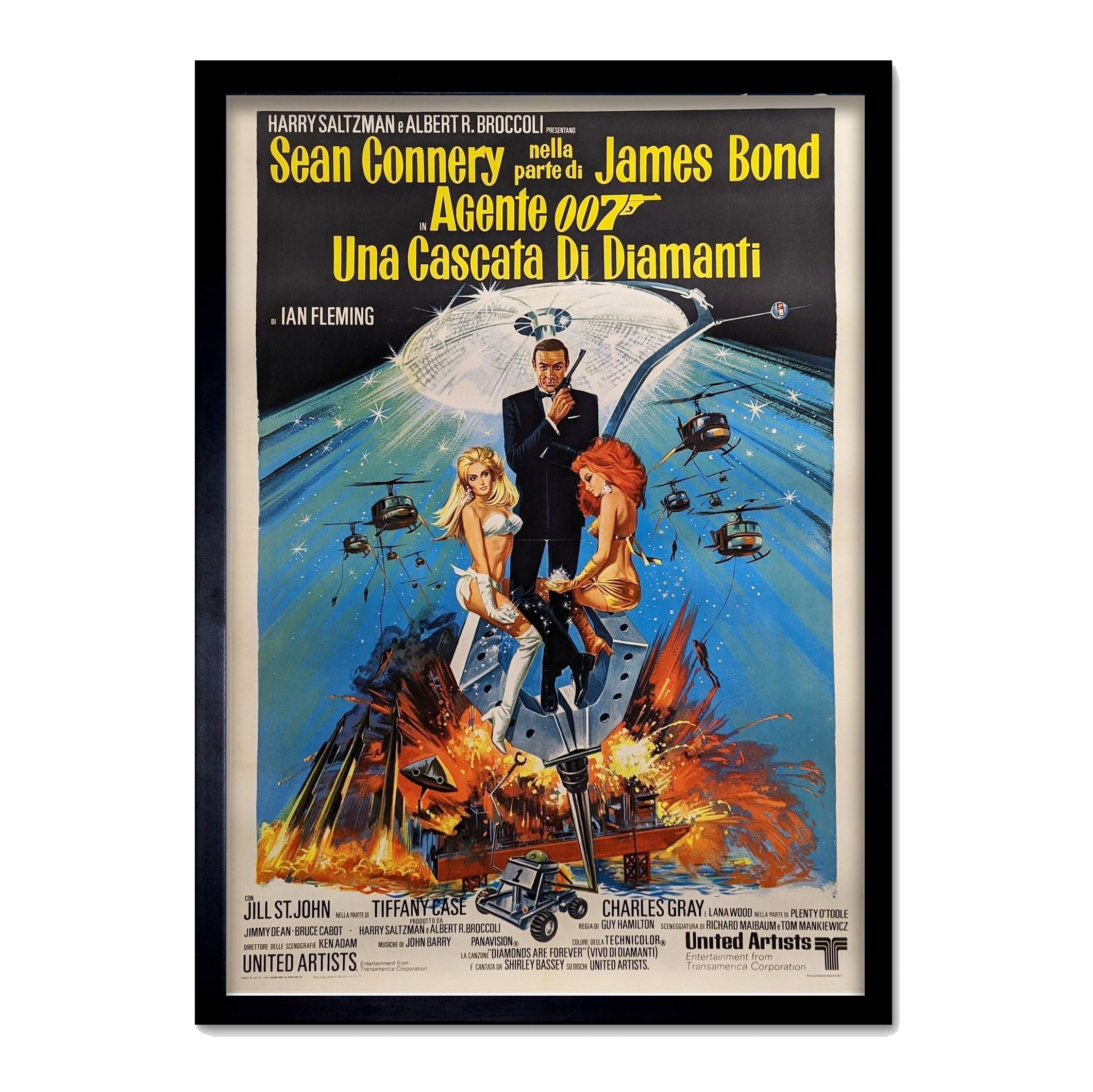 James Bond 007: Diamonds Are Forever – “Una Cascata Di Diamanti” - Original Italian Fil Poster