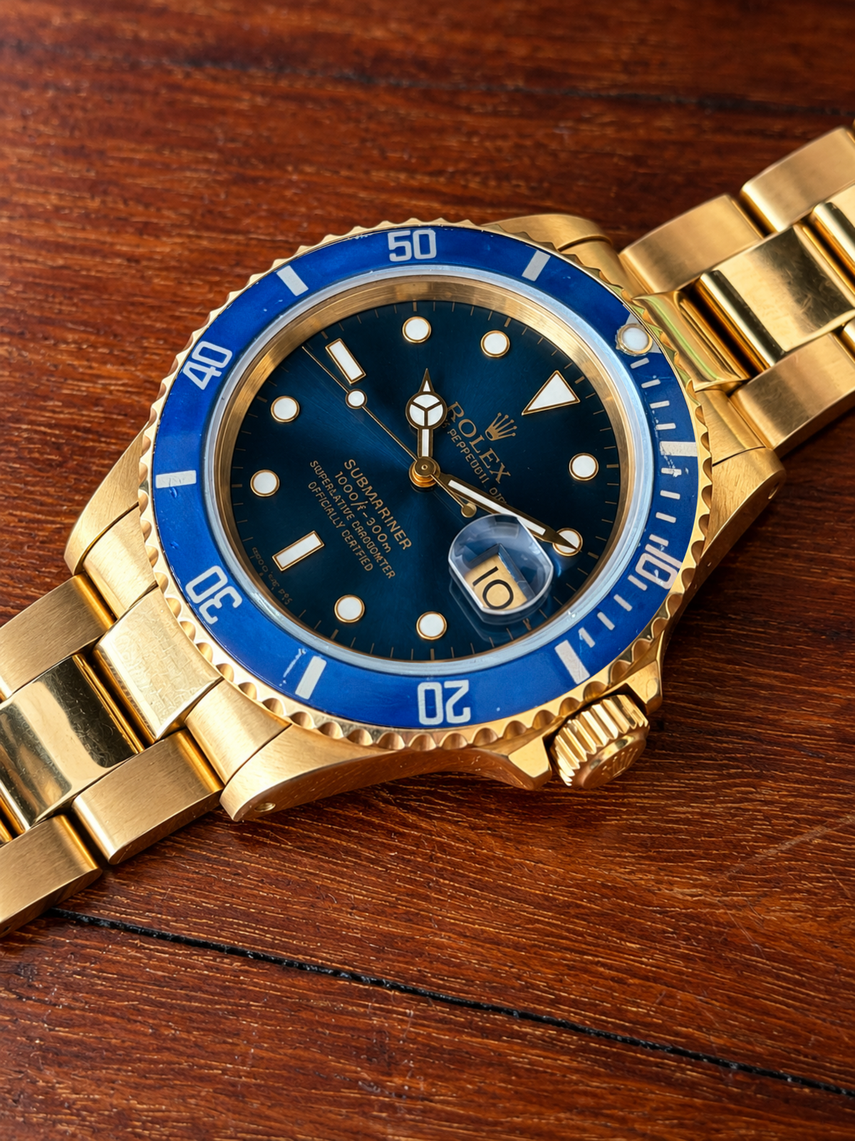 Rolex Submariner - Ref. 16808 -  18k Yellow Gold - Full set 1988