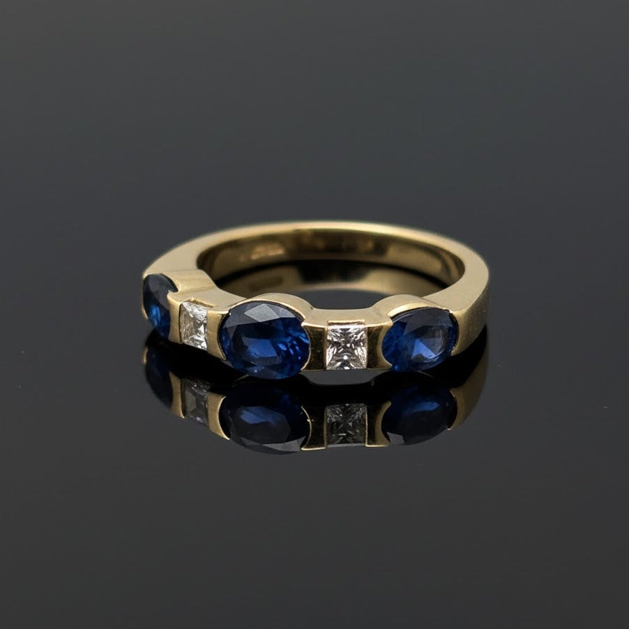 Gold Ring - Sapphires and Diamonds